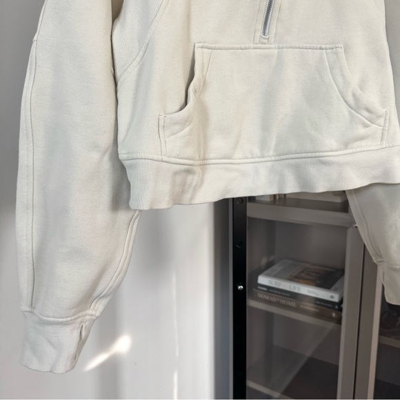 Lululemon Scuba Oversized Half Zip Funnel Neck Bone Neutral Sweatshirt XS S 1/2 - Picture 4 of 8